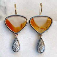 Montana Agate and Snakeskin Wrasse Earrings